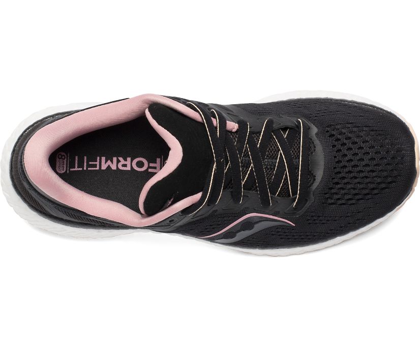 Women's Saucony Hurricane 23 Running Shoes Black / Rose | Singapore 156MQZA